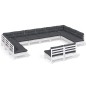 vidaXL Muebles de jardín 12 pzas y cojines blanco madera maciza pino