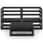 vidaXL Juego de muebles de jardín 3 pzas y cojines negro madera pino vidaXL Juego de muebles de jardín 3 pzas y cojines negro madera pino