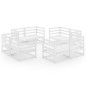 vidaXL Set de salón de jardín de 8 piezas blanco madera maciza de pino vidaXL Set de salón de jardín de 8 piezas blanco madera maciza de pino