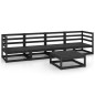 vidaXL Juego de muebles de jardín 5 piezas negro madera maciza de pino