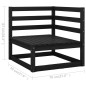 vidaXL Sofá de jardín 4 plazas negro madera maciza de pino