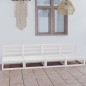 vidaXL Sofá de jardín 4 plazas blanco madera maciza pino vidaXL Sofá de jardín 4 plazas blanco madera maciza pino