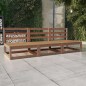 vidaXL Sofá de jardín de 3 plazas marrón miel madera maciza de pino vidaXL Sofá de jardín de 3 plazas marrón miel madera maciza de pino
