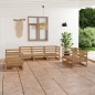 vidaXL Muebles de jardín 7 piezas marrón miel madera maciza de pino