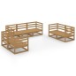 vidaXL Muebles de jardín 7 piezas marrón miel madera maciza de pino