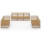 vidaXL Muebles de jardín 7 piezas marrón miel madera maciza de pino