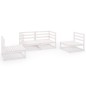 vidaXL Set de salón de jardín de 4 piezas blanco madera maciza de pino vidaXL Set de salón de jardín de 4 piezas blanco madera maciza de pino
