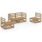 vidaXL Muebles de jardín 4 piezas marrón miel madera maciza de pino