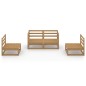 vidaXL Muebles de jardín 4 piezas marrón miel madera maciza de pino
