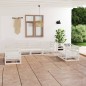 vidaXL Set de salón de jardín de 7 piezas blanco madera maciza de pino 