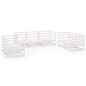vidaXL Set de salón de jardín de 7 piezas blanco madera maciza de pino 
