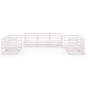 vidaXL Set de salón de jardín de 7 piezas blanco madera maciza de pino 