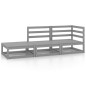 vidaXL Muebles de jardín 3 piezas gris madera maciza de pino vidaXL Muebles de jardín 3 piezas gris madera maciza de pino