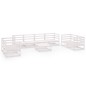 vidaXL Set de salón de jardín de 9 pzas blanco madera maciza de pino vidaXL Set de salón de jardín de 9 pzas blanco madera maciza de pino