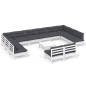 vidaXL Muebles de jardín 13 pzas y cojines blanco madera maciza pino vidaXL Muebles de jardín 13 pzas y cojines blanco madera maciza pino