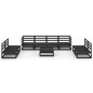 vidaXL Juego de muebles de jardín 9 piezas negro madera madera pino vidaXL Juego de muebles de jardín 9 piezas negro madera madera pino
