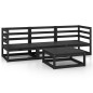 vidaXL Juego de muebles de jardín 4 piezas negro madera maciza de pino