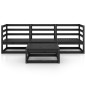 vidaXL Juego de muebles de jardín 4 piezas negro madera maciza de pino