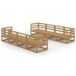 vidaXL Muebles de jardín 9 piezas marrón miel madera maciza de pino vidaXL Muebles de jardín 9 piezas marrón miel madera maciza de pino