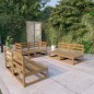 vidaXL Muebles de jardín 6 piezas marrón miel madera maciza de pino