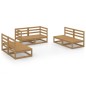 vidaXL Muebles de jardín 6 piezas marrón miel madera maciza de pino