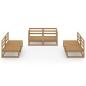 vidaXL Muebles de jardín 6 piezas marrón miel madera maciza de pino