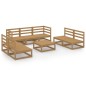 vidaXL Muebles de jardín 8 piezas marrón miel madera madera de pino vidaXL Muebles de jardín 8 piezas marrón miel madera madera de pino