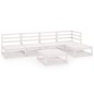 vidaXL Set de salón de jardín de 6 piezas blanco madera maciza de pino vidaXL Set de salón de jardín de 6 piezas blanco madera maciza de pino