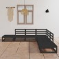 vidaXL Juego de muebles de jardín 7 piezas negro madera maciza de pino vidaXL Juego de muebles de jardín 7 piezas negro madera maciza de pino