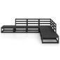 vidaXL Juego de muebles de jardín 7 piezas negro madera maciza de pino vidaXL Juego de muebles de jardín 7 piezas negro madera maciza de pino