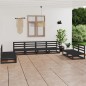 vidaXL Juego de muebles de jardín 8 piezas negro madera maciza de pino vidaXL Juego de muebles de jardín 8 piezas negro madera maciza de pino