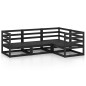vidaXL Juego de muebles de jardín 4 piezas negro madera maciza de pino vidaXL Juego de muebles de jardín 4 piezas negro madera maciza de pino