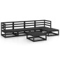 vidaXL Juego de muebles de jardín 9 piezas negro madera pino maciza vidaXL Juego de muebles de jardín 9 piezas negro madera pino maciza