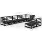 vidaXL Juego de muebles de jardín 8 piezas negro madera maciza pino vidaXL Juego de muebles de jardín 8 piezas negro madera maciza pino