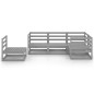 vidaXL Muebles de jardín 5 piezas gris madera de pino maciza 