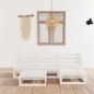 vidaXL Set de salón de jardín de 5 piezas blanco madera maciza de pino vidaXL Set de salón de jardín de 5 piezas blanco madera maciza de pino