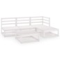 vidaXL Set de salón de jardín de 5 piezas blanco madera maciza de pino vidaXL Set de salón de jardín de 5 piezas blanco madera maciza de pino