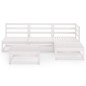 vidaXL Set de salón de jardín de 5 piezas blanco madera maciza de pino vidaXL Set de salón de jardín de 5 piezas blanco madera maciza de pino