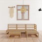 vidaXL Muebles de jardín 5 piezas marrón miel madera maciza de pino vidaXL Muebles de jardín 5 piezas marrón miel madera maciza de pino