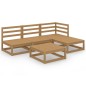 vidaXL Muebles de jardín 5 piezas marrón miel madera maciza de pino vidaXL Muebles de jardín 5 piezas marrón miel madera maciza de pino