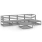 vidaXL Muebles de jardín 6 piezas gris madera de pino maciza vidaXL Muebles de jardín 6 piezas gris madera de pino maciza