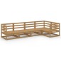 vidaXL Muebles de jardín 5 piezas marrón miel madera maciza de pino vidaXL Muebles de jardín 5 piezas marrón miel madera maciza de pino