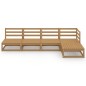 vidaXL Muebles de jardín 7 piezas marrón miel madera maciza de pino vidaXL Muebles de jardín 7 piezas marrón miel madera maciza de pino
