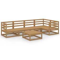 vidaXL Muebles de jardín 6 piezas marrón miel madera maciza de pino