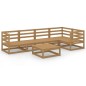 vidaXL Muebles de jardín 6 piezas marrón miel madera maciza de pino