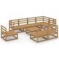 vidaXL Muebles de jardín 9 piezas marrón miel madera maciza de pino vidaXL Muebles de jardín 9 piezas marrón miel madera maciza de pino