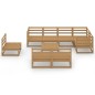 vidaXL Muebles de jardín 9 piezas marrón miel madera maciza de pino vidaXL Muebles de jardín 9 piezas marrón miel madera maciza de pino