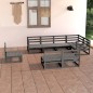 vidaXL Muebles de jardín 8 piezas gris madera de pino maciza vidaXL Muebles de jardín 8 piezas gris madera de pino maciza