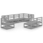vidaXL Muebles de jardín 8 piezas gris madera de pino maciza vidaXL Muebles de jardín 8 piezas gris madera de pino maciza