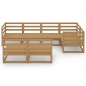 vidaXL Muebles de jardín 7 piezas marrón miel madera maciza de pino vidaXL Muebles de jardín 7 piezas marrón miel madera maciza de pino